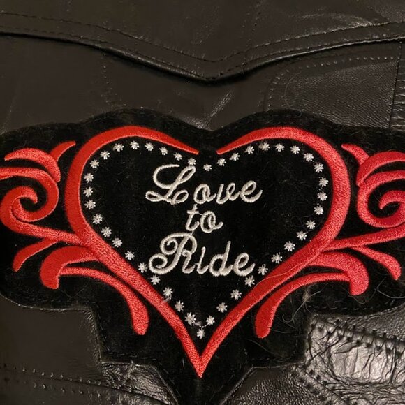 Diamond Plate Women's Leather Biker Vest Moto Classic Black Rare Patches Size M - Picture 12 of 16